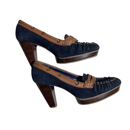 Tommy Hilfiger Platform Loafer Heels Women Size 7.5M — Preppy, Nautical, Office
