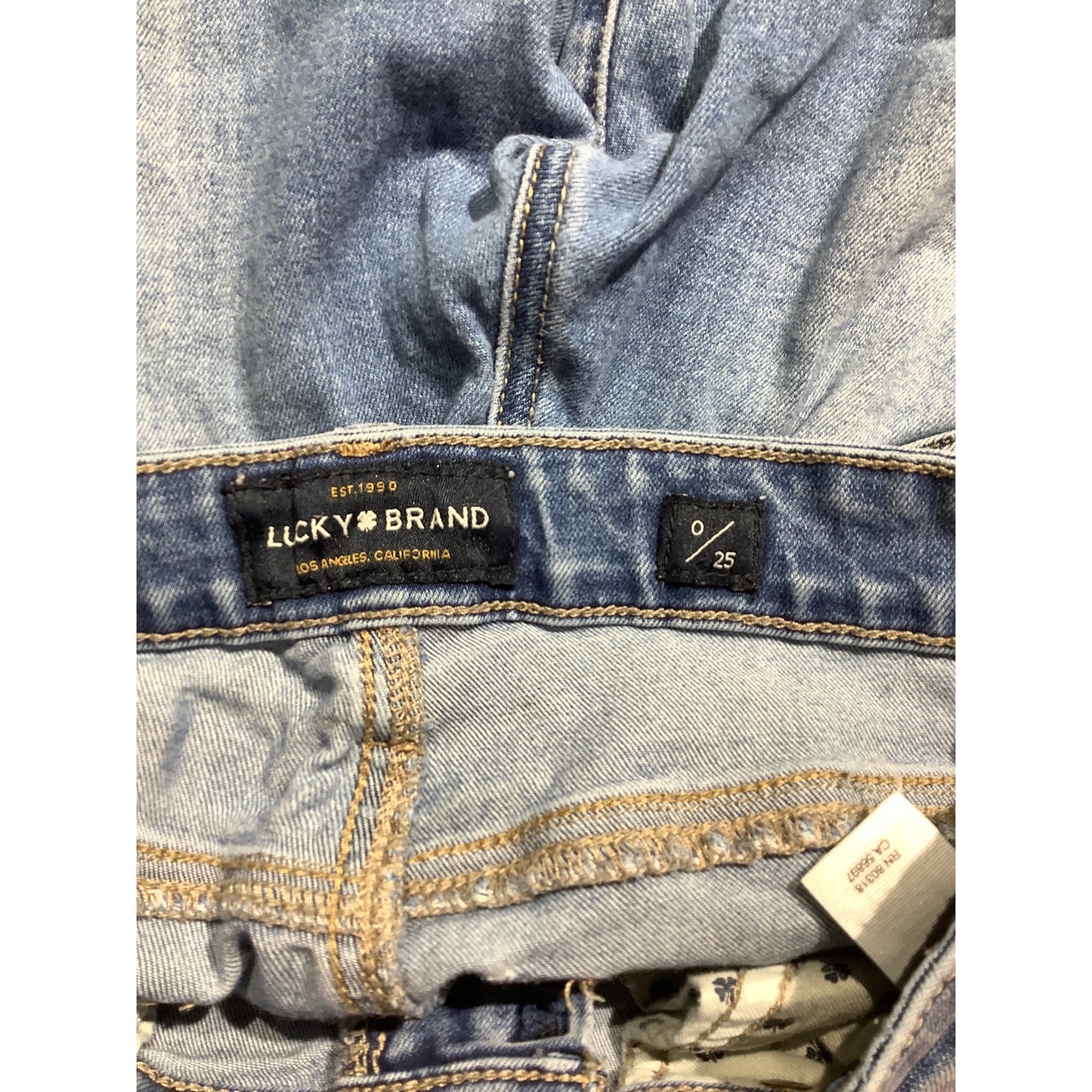 Lucky Brand Ava Skinny Jeans Women 0 — Distressed, Raw Hem, Stretch
