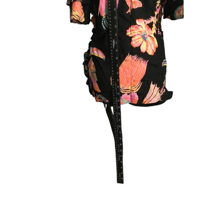 BanJanan Black Tropical Print Top Size M - Boho, Artsy, Feminine