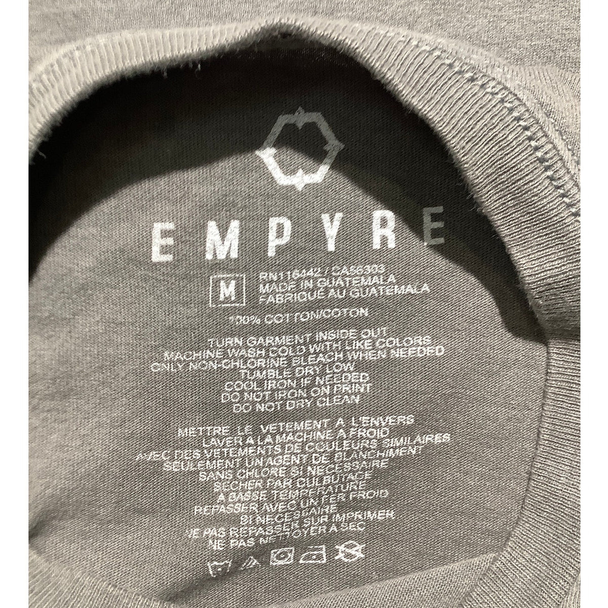 Empyre Men's M Light Gray Stay Lost Spiderweb Clock Graphic T-Shirt