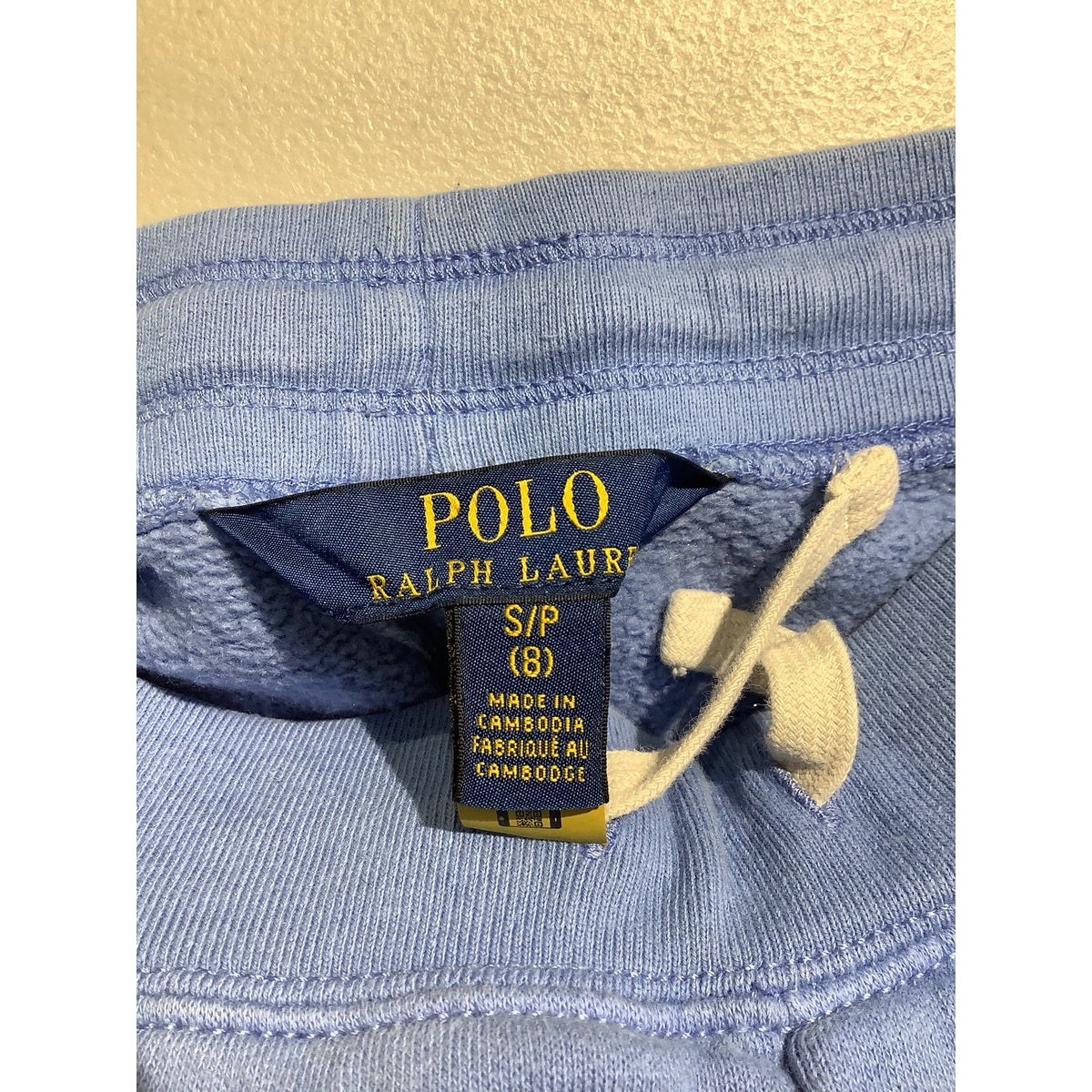 Polo Ralph Lauren Boys 8/S Light Blue French Terry Drawstring Shorts