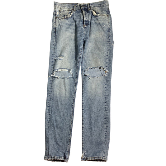 Zara Man Acid Wash Distressed Jeans Men 30 — Premium Denim, Streetwear, Raw Hem