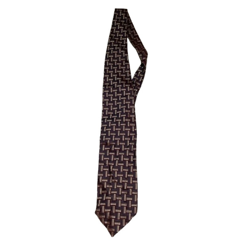 Today's Man Made in Italy 100% Silk Tie Geometric Pattern Classic, Elegant