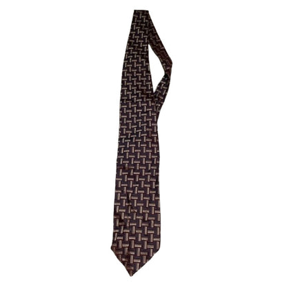 Today's Man Made in Italy 100% Silk Tie Geometric Pattern Classic, Elegant