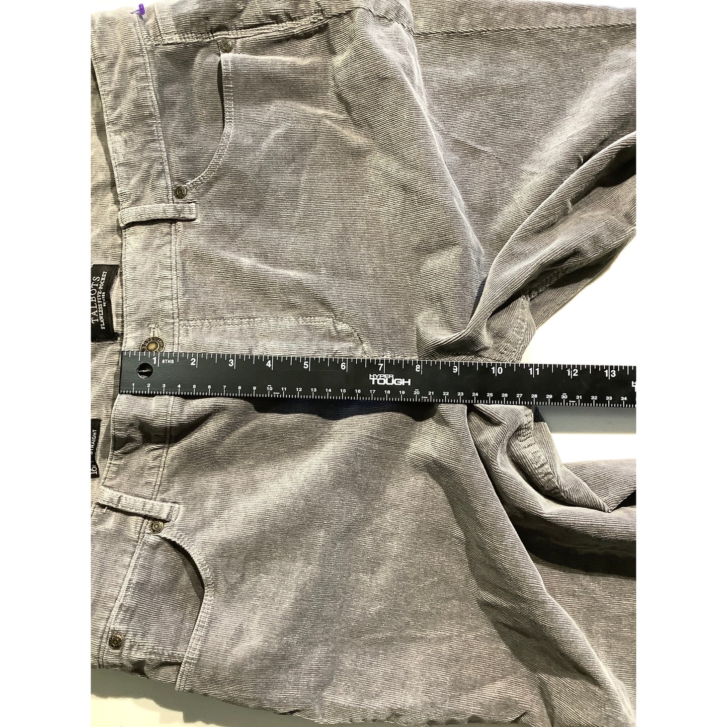 Talbots Light Gray Corduroy Pants Women’s 16P - Soft, Casual, Flawless Fit