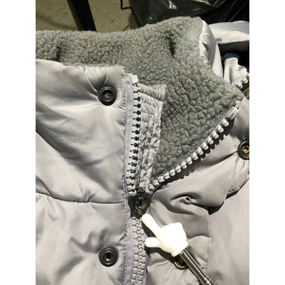 Abercrombie & Fitch Men’s Gray Puffer Jacket Large – Down Fill, Warm, Hooded