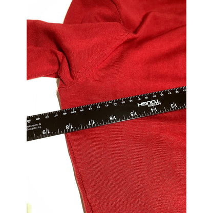 August Silk Red Cardigan with Built-In Ruffle Top Size M Elegant, Glamorous