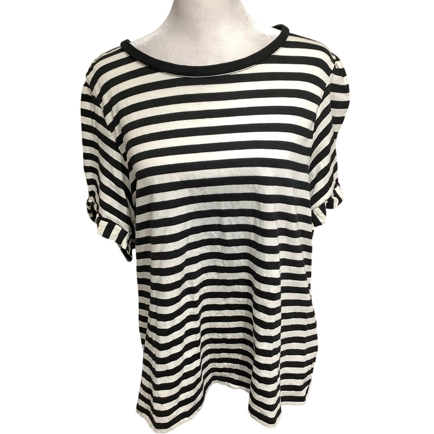 J.Crew Black and White Striped Top Size XL - Classic, Preppy, Casual