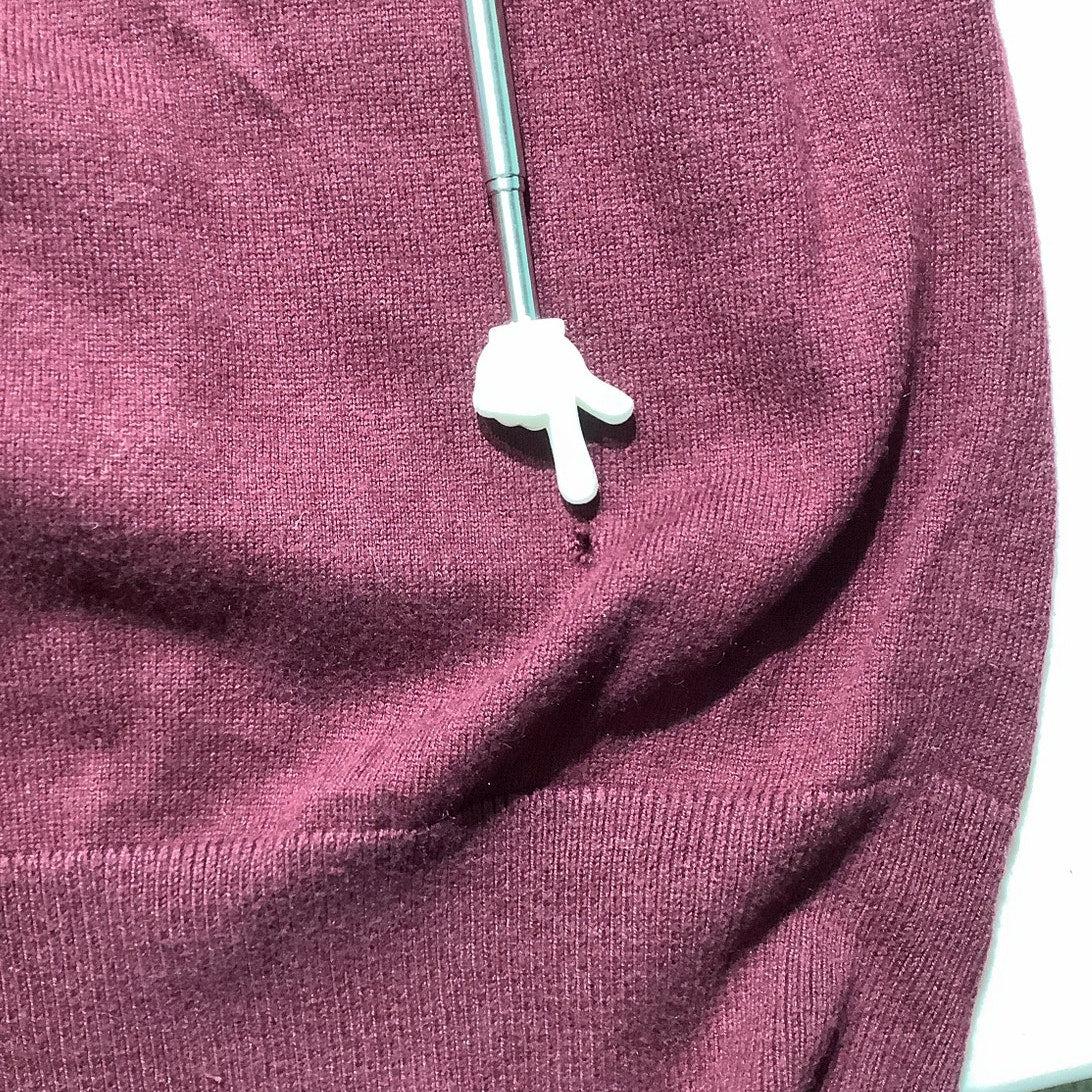 Banana Republic Burgundy Sweater Men’s Size L – V-Neck, Lightweight, Silk Blend