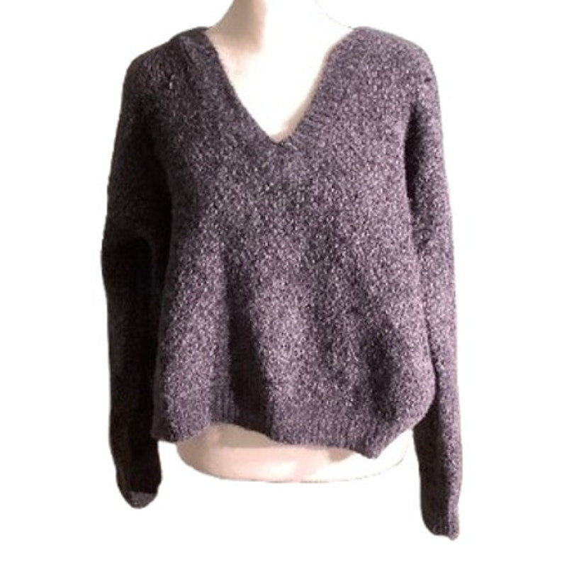 Double Zero  V-Neck Knit Sweater Women’s Size S/M — Boho, Casual, Oversized