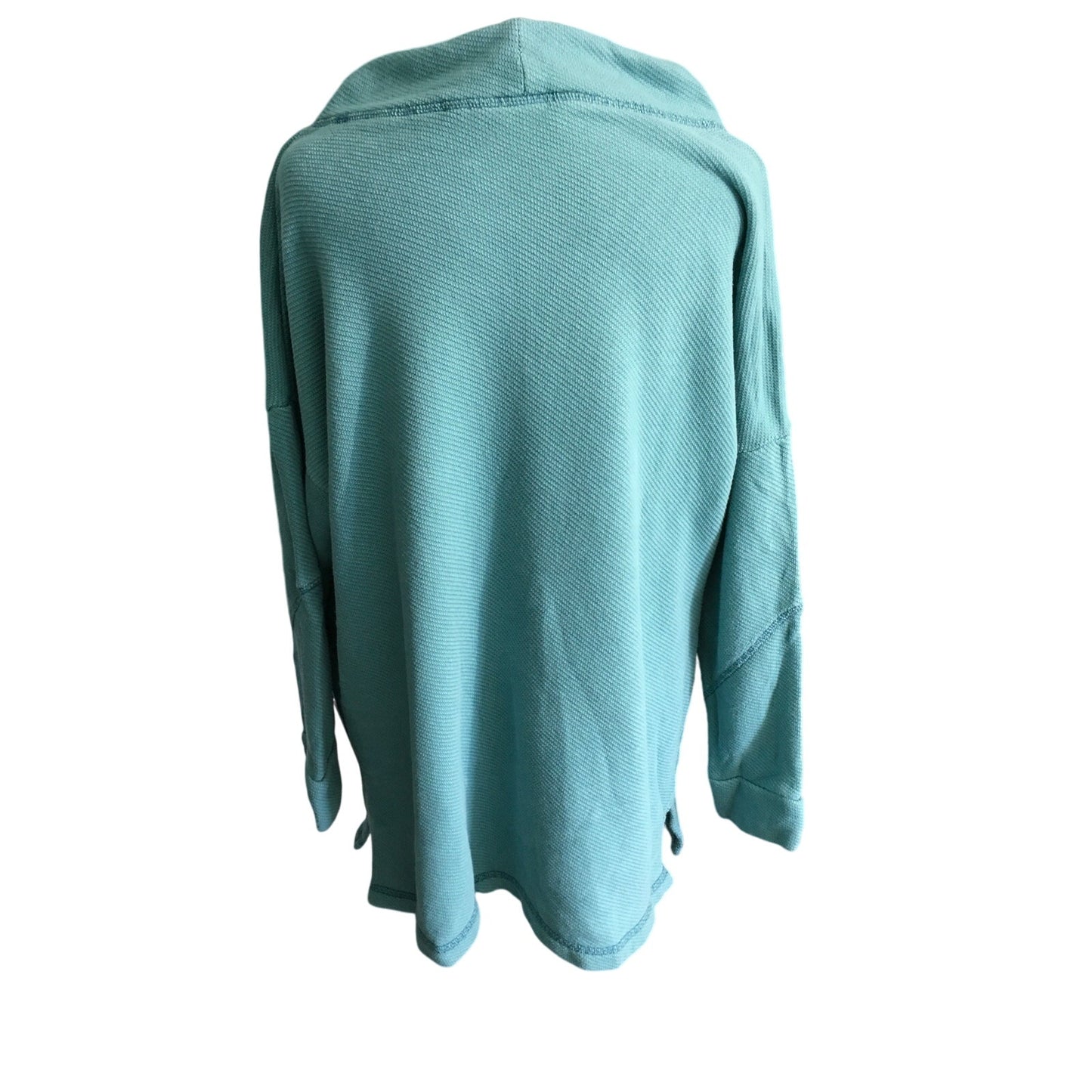 Soft Surroundings Teal Drawstring Collar Tunic  Size L - Cozy, Casual, Relaxed