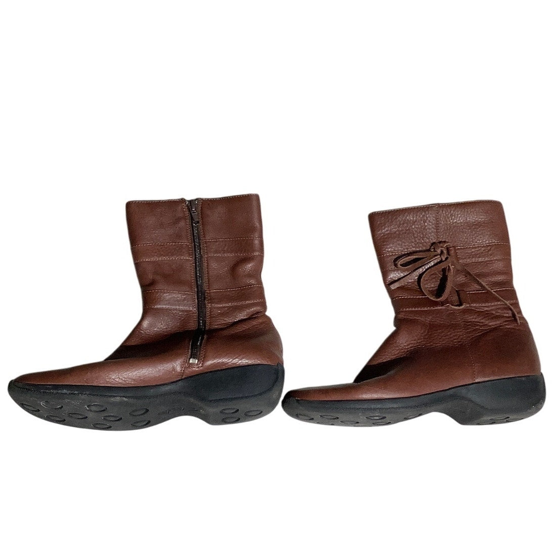 Clarks Brown Leather Zip Ankle Boots Women’s 8 — Comfort, Casual, Classic