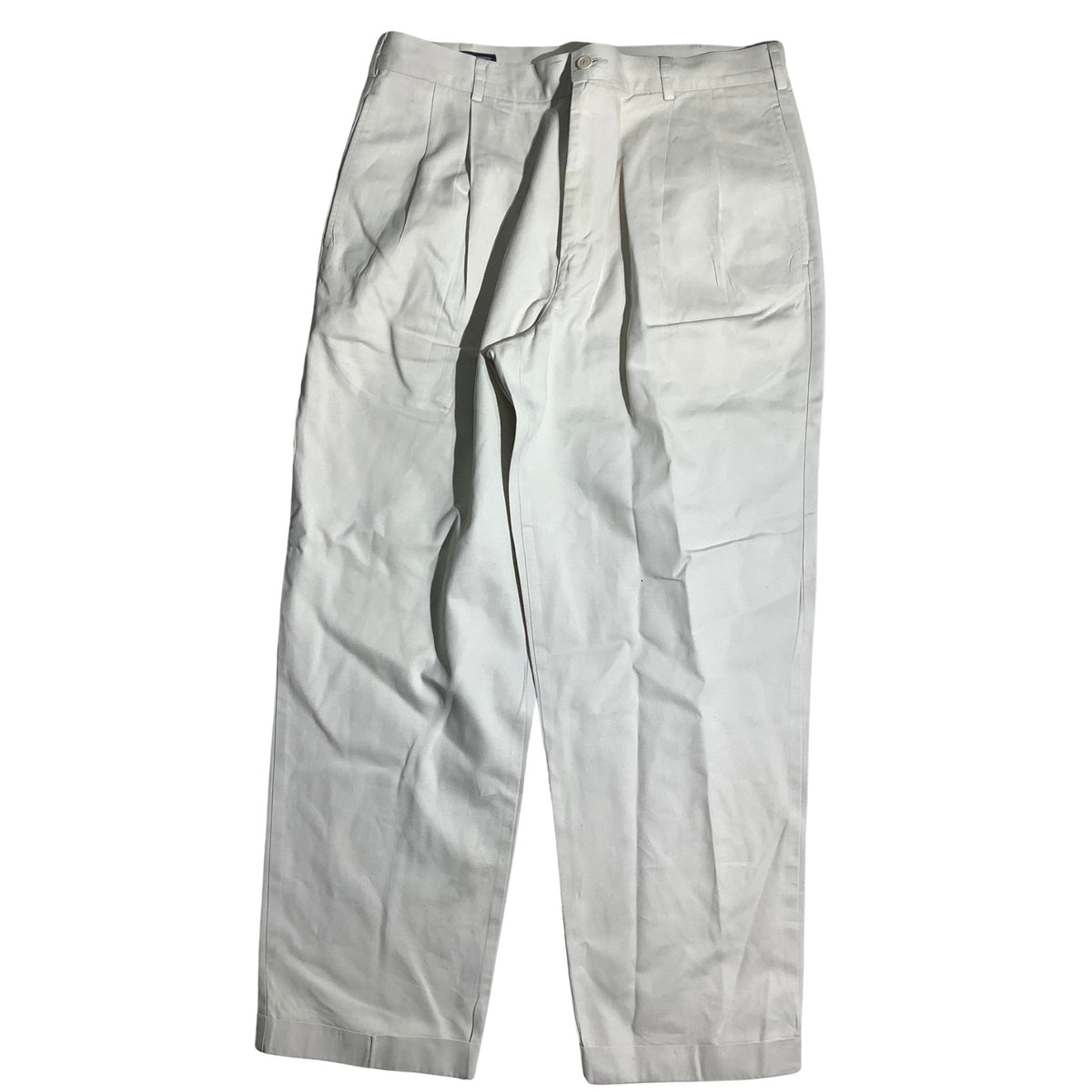 Lands’ End Men’s 34 Regular Dress Slacks — Cuffed Hem, Pleated, Classic