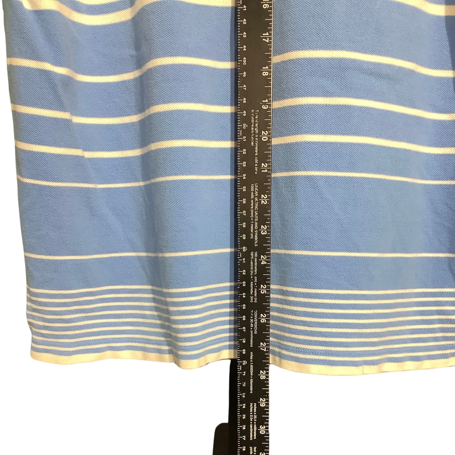 Nautica Blue White Striped Polo Shirt Men’s Size Large — Preppy, Golf, Coastal