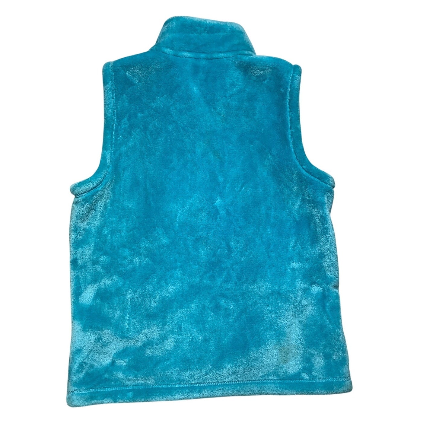 Lands’ End Fleece Vest, Teal, Kids LG 10–12 — Cozy, Full Zip, Comfy