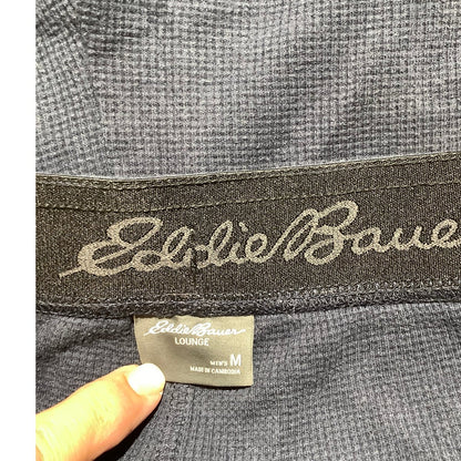 Eddie Bauer Men's M Navy Waffle Knit Lounge Shorts Drawstring Waist