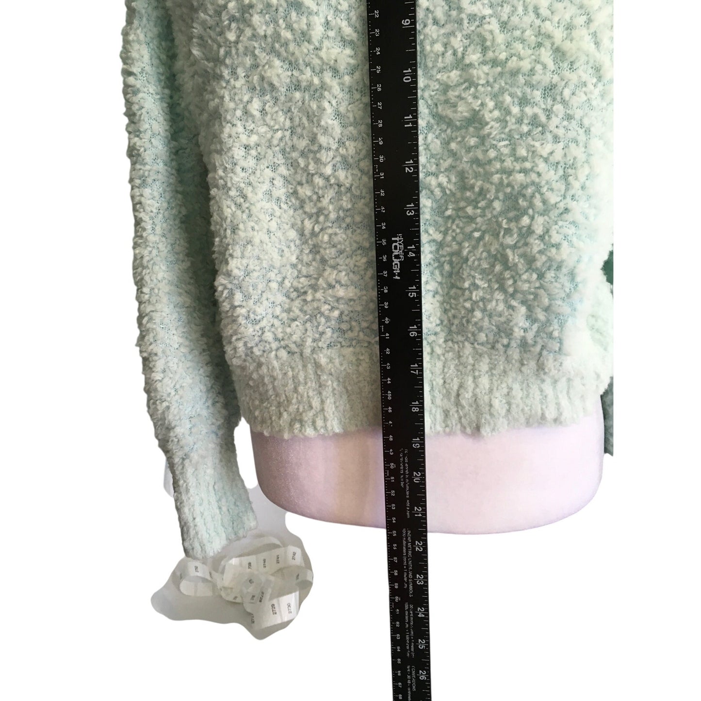 J.Crew Light Mint Green Bouclé Sweater Size M - Cozy, Minimalist, Preppy