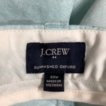 J.Crew Sunwashed Oxford Light Blue Shorts, Size 32W - Preppy, Coastal, Classic