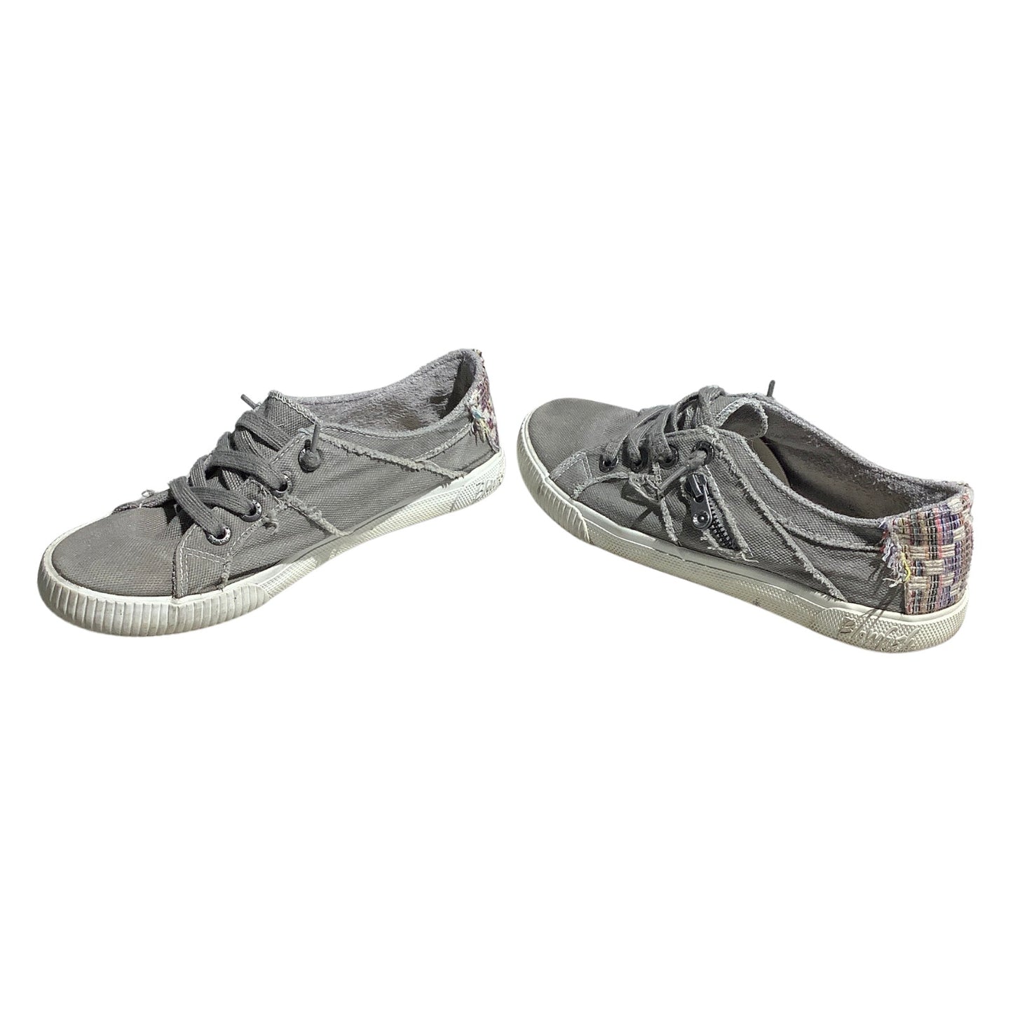 Blowfish Malibu Grey Canvas Sneakers Women 7.5 — Casual, Comfort, Distressed