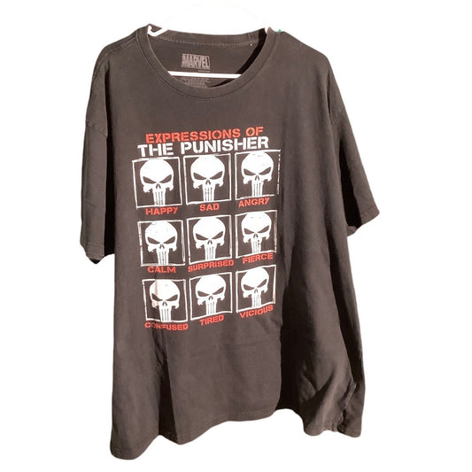 Marvel Expressions of The Punisher T-Shirt Men’s 3XL – Black, Crew Neck, Cotton