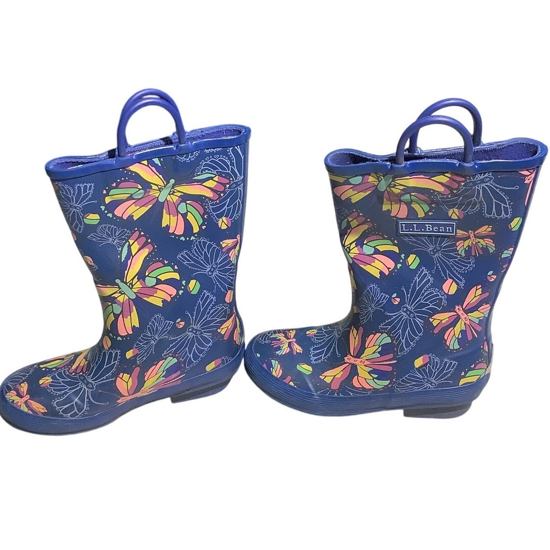 L.L. Bean Kids Rain Boots Size 12 — Blue, Multicolor, Butterfly Print