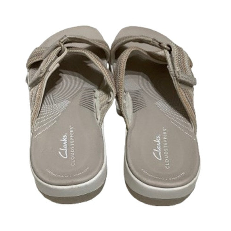 Clarks Cloudsteppers Sandals - Brown Tan White - Comfort, Casual, Versatile