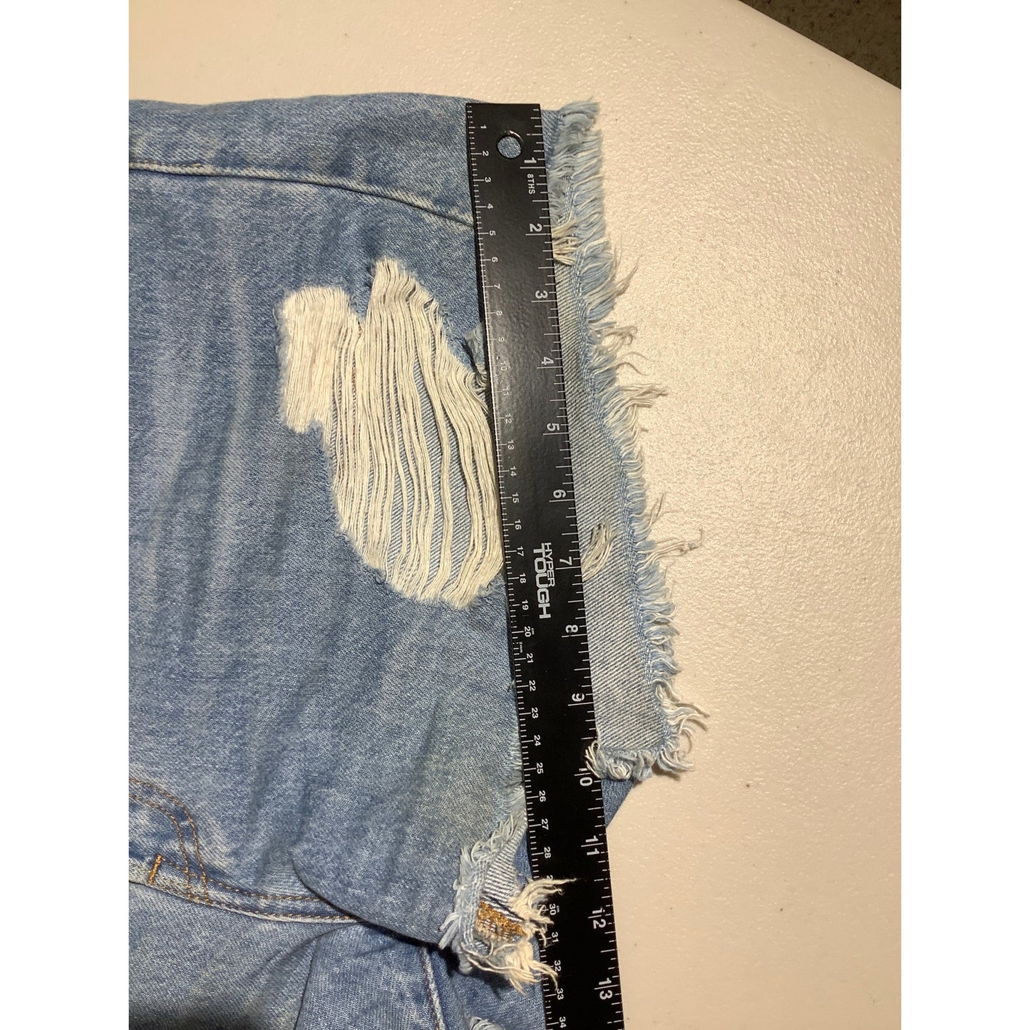 Levi’s 501 Distressed Denim Shorts Women’s 32W — High Rise, Button Fly, Cutoff