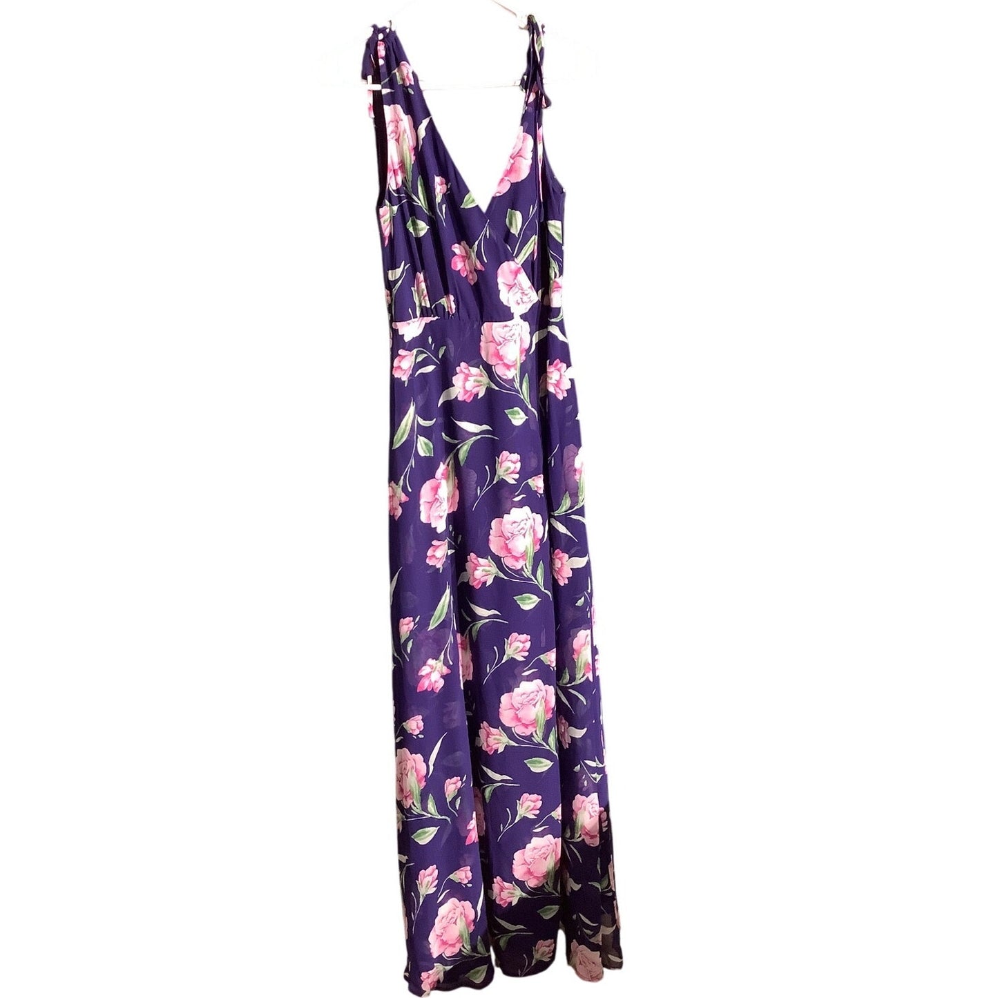 Lulus Floral Maxi Dress Women’s Size Small – Purple, Sleeveless, V-Neck