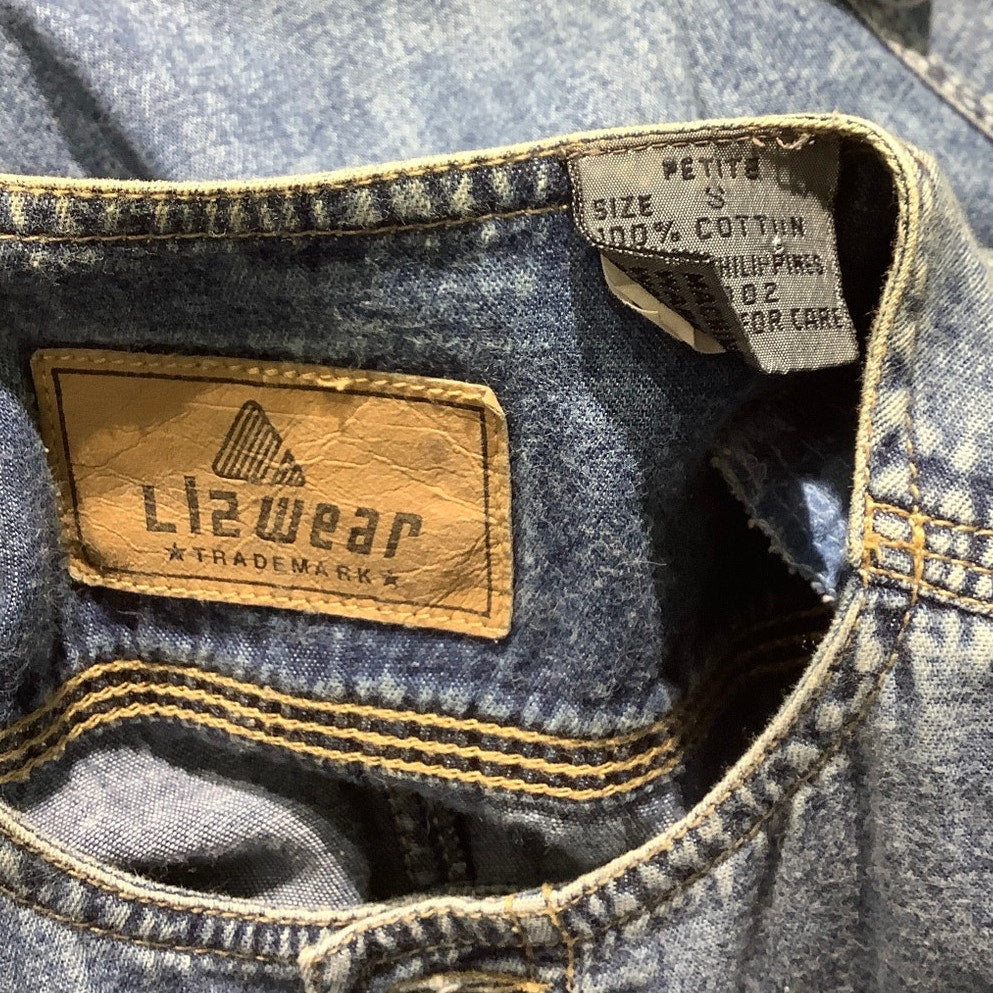Lizwear Vintage Denim Jumpsuit Women’s Size S Petite – Retro, Utility, Belted