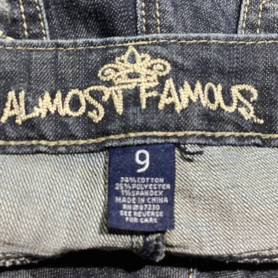 Almost Famous Low Rise Skinny Jeans Women 9 — Embellished, Flap Pockets, Y2K