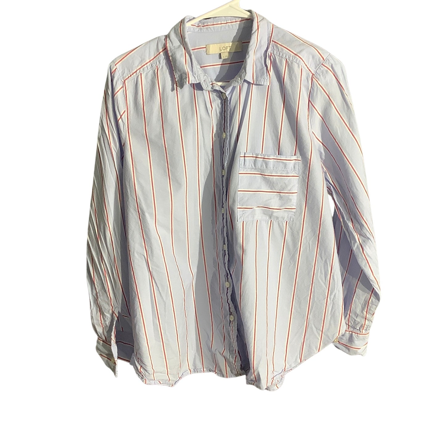 Loft Light Button-Down Collared Shirt Women’s Size M — Preppy, Casual, Classic
