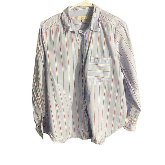 Loft Light Button-Down Collared Shirt Women’s Size M — Preppy, Casual, Classic
