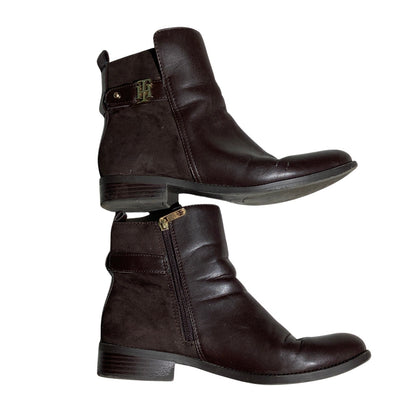 Tommy Hilfiger Irsela Leather Ankle Boots Women Size 9.5M —Classic, Fall, Preppy