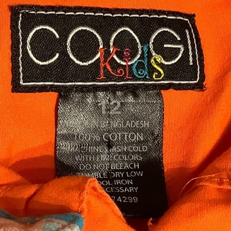 Coogi Kids' Orange Button-Up Shirt Size 12 – Streetwear, Bold, Trendy