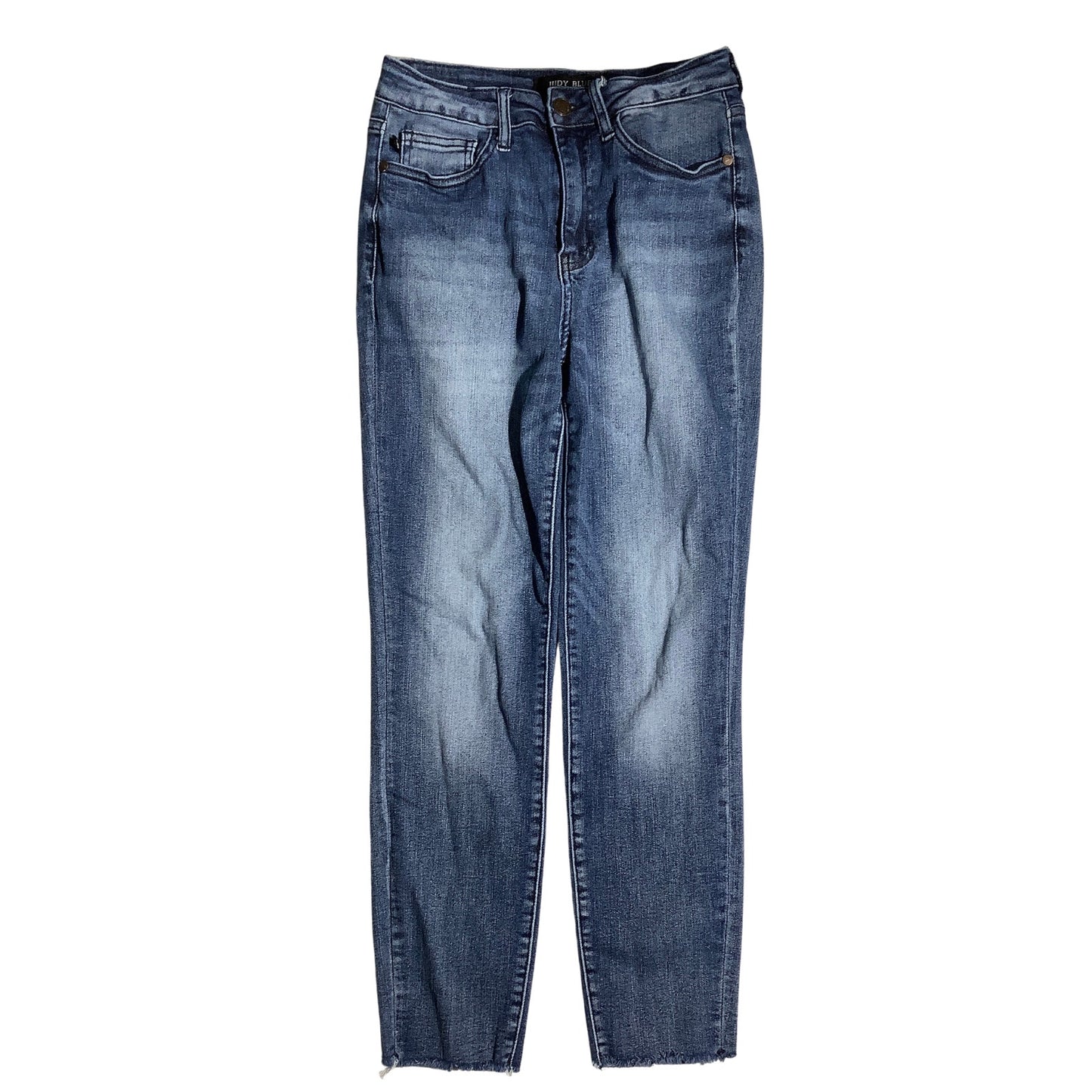 Judy Blue Denim Relaxed Fit Jeans Women 3/26 — Stretch, Casual, Frayed Hem