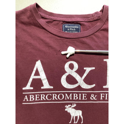 Abercrombie & Fitch Burgundy Logo Tee Size M – Y2K, Streetwear, Casual