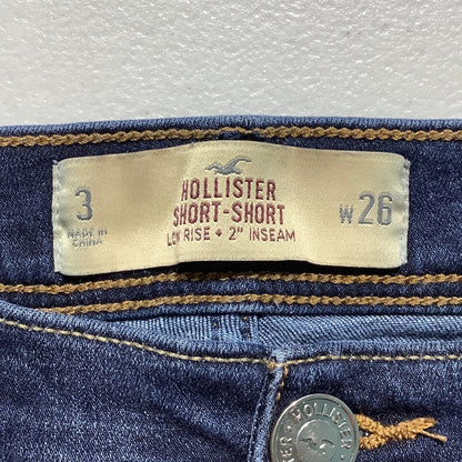 Hollister Distressed Denim Shorts Women’s 3 (26W) – Low Rise, Frayed Hem, Casual