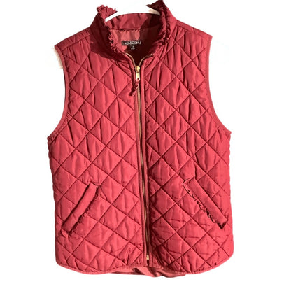 J.Crew Mercantile Maroon Quilted Vest Women’s S — Preppy, Cozy, Ruffle