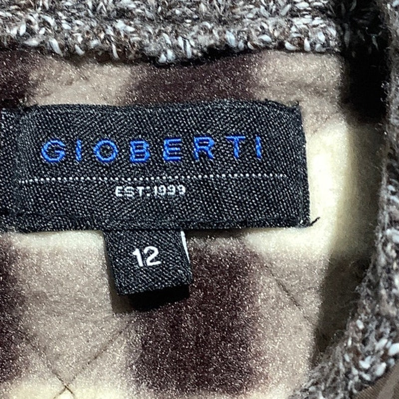 Gioberti Brown Knit Full Zip Cardigan Boys Size 12 — Warm, Stylish, Comfortable