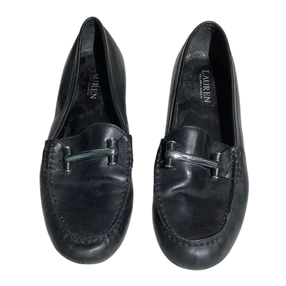 Ralph Lauren Christiana Black Leather Flats Women’s 10B – Dress, Classic, Comfy
