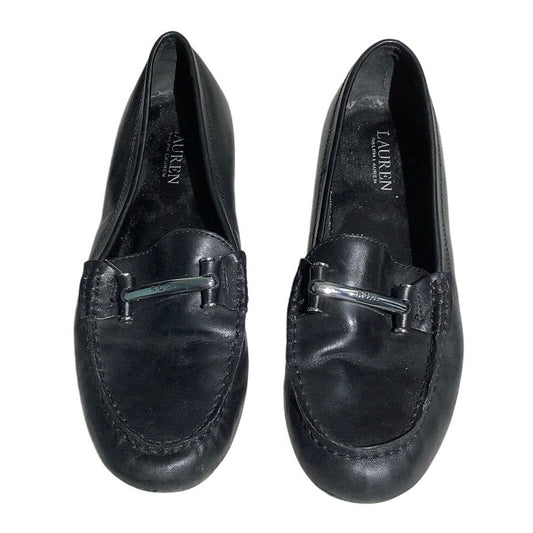 Ralph Lauren Christiana Black Leather Flats Women’s 10B – Dress, Classic, Comfy