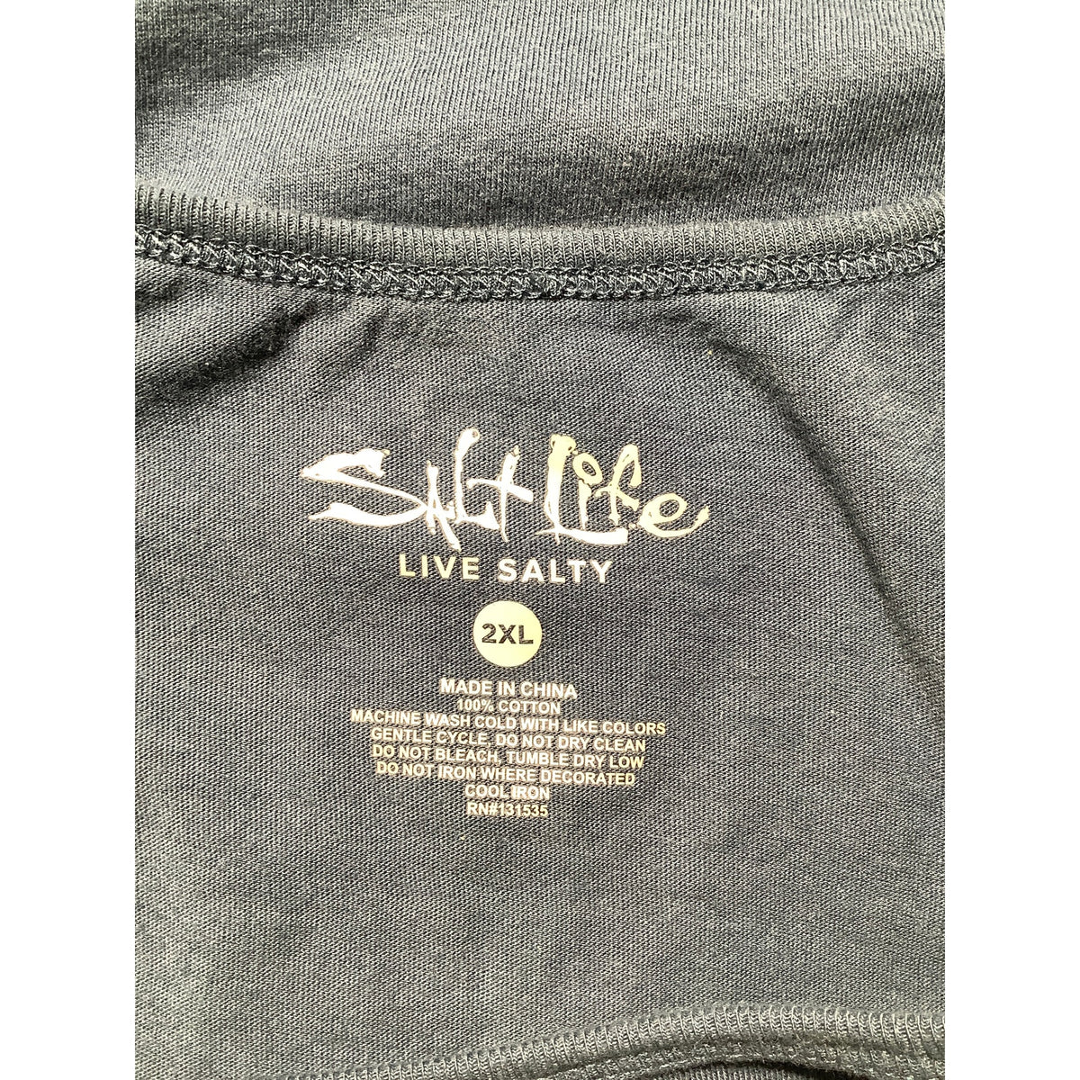 Salt Life Men’s 2XLSleeveless Tank Top — 100% Cotton, Live Salty, Coastal