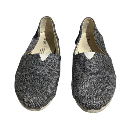 TOMS Gray Black Alpargata Slip-On Shoes Women 7.5 — Casual, Comfort, Everyday