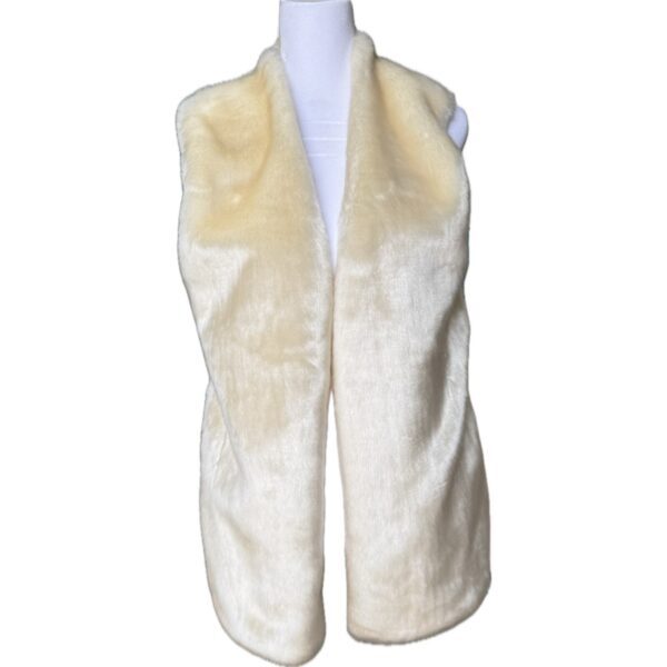 VTG Faux Fur Knitted Beige/Cream Lambswool Vest by Armani Exchange Sz L