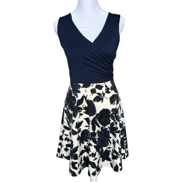 Hail3y 23 Navy Floral Print Fit-and-Flare Dress - Sz S Romantic, Modern, Elegant