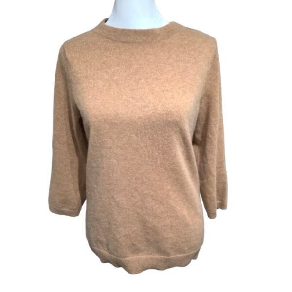 Talbots Brighter Brown Cashmere Sweater Medium Petite Minimalist, Timeless, Cozy